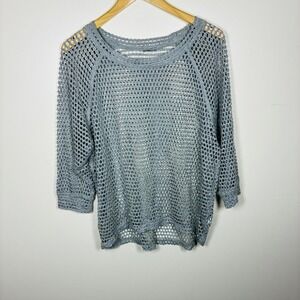 Vintage Y2K Open Knit Top Mesh Fairy Grunge Boho Layering Sheer Crochet